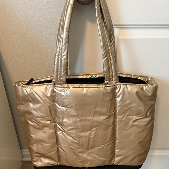 CALPAK Luka Expandable Laptop Tote in Gold - Picture 2 of 5